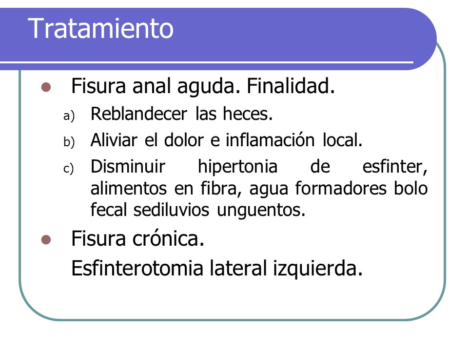 tratamiento fisura en el recto